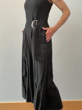 Black Vince Cropped Jumpsuit